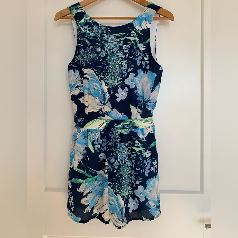 Blue floral romper